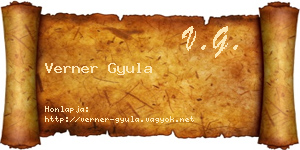 Verner Gyula névjegykártya